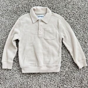 Old Navy Kids Cream Waffle Knit Polo
